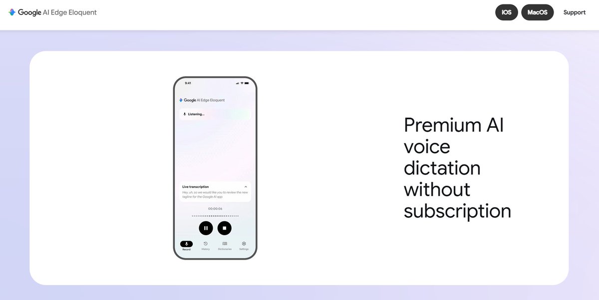 abbashali01's tweet photo. Google is coming for AI dictation SAAS products - wisper flow, willow etc are cooked https://t.co/fKSAFSLwMB