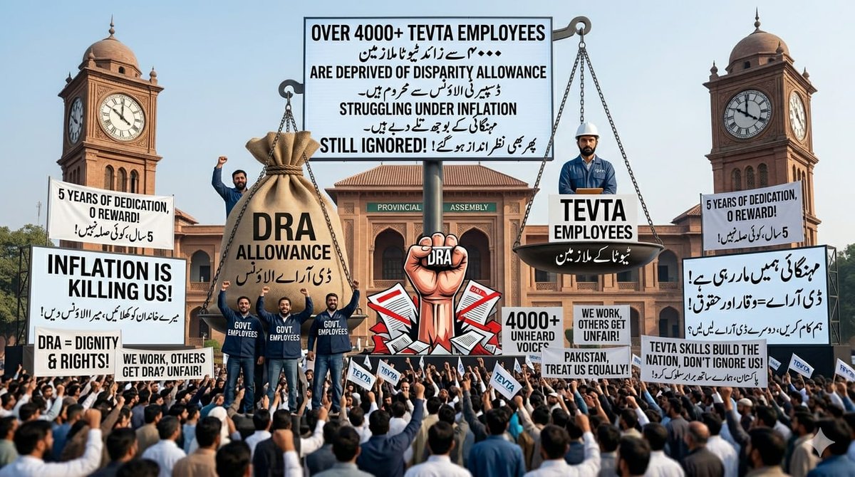 Instructorejaz's tweet photo. TEVTA ke 4000+ employees financial pressure ka shikar hain 😢
DRA na milna serious issue hai,

Please address this urgently 🙏

#DRA_For_TEVTA_Employees
@GovtofPunjabPK @MaryamNSharif @CS_Punjab @Financegovpk @MinistryofST @mohrpakistan @CMShehbaz @PakPMO @RanaSanaullahPK https://t.co/wdsKOLDePa