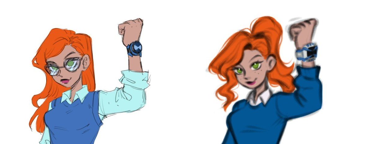 PanDeBananin's tweet photo. I also did this Gwen design for my Gwen 10 au to make her look a bit different between her UAF and OV era https://t.co/43e6cliArc
