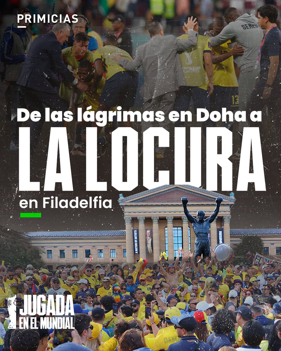 Primicias's tweet photo. ⚽🇪🇨 Cuatro años después de que el llanto amargo sobre el césped de Doha despidiera a una generación herida, por la eliminación ante Senegal, el destino ha cobrado su revancha. Hoy, aquella timidez mundialista de Ecuador se ha transformado en un rugido de autoridad que retumba en Filadelfia.  https://t.co/OErWzSy94s