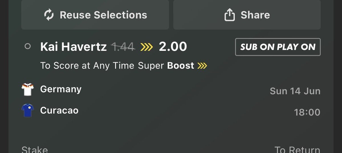 BetterCallGoal's tweet photo. 🏆 WORLD CUP BET - DAY 4 🏆

🇩🇪 Germany v Curacao 🇨🇼
🥅 Havertz 1+ Goals
📈 Odds: 2.0
💻 Bet365
💰 Stake: 1 unit (low)
⏰ KO: 6:00pm GMT https://t.co/skY2wjtCBm