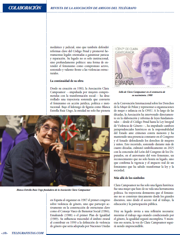 Fasmida's tweet photo. Mi homenaje personal a Clara Campoamor y a Blanca Estrella Ruiz Ungo. Gracias a la Asociación de Amigos del Telégrafo. https://t.co/FJXTd5V4aV
