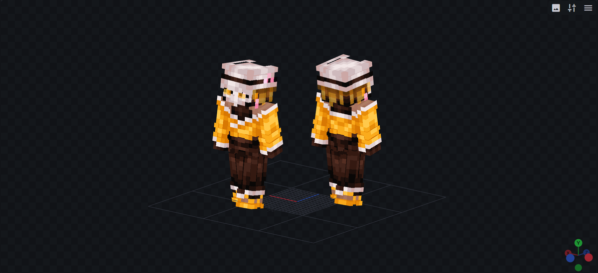 DotJpex's tweet photo. I've been playing on a bmc smp with some of my friends and I have decided to base my entire character on the bee dimension the modpack adds.

Played a lot with transparencies when I was making the skin https://t.co/0eVSsNjzPf