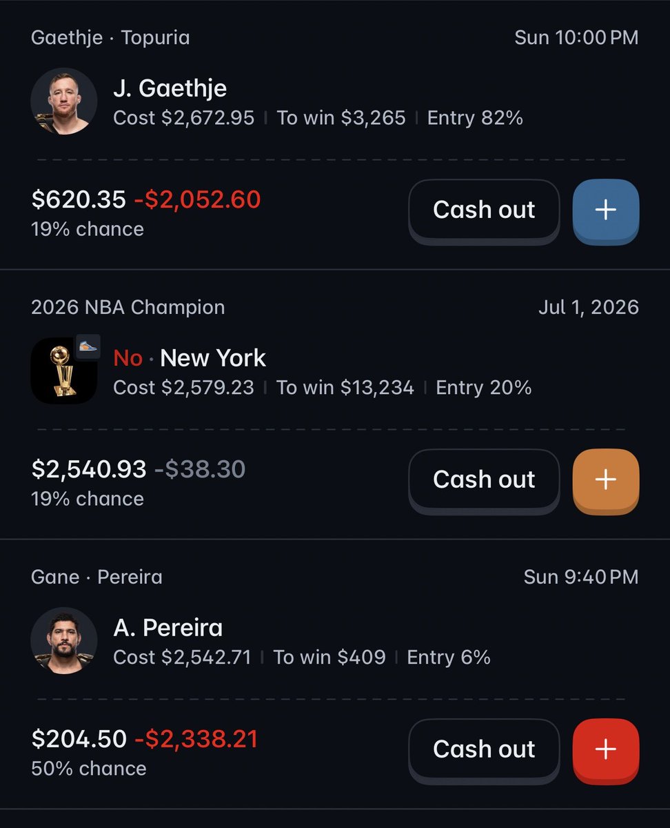 VinnyMags's tweet photo. If you are going to bet @ufc on @Polymarket tonight be aware that they can fill your orders incorrectly and offer no help at all. These were orders I noticed were filling wrong on Thursday and have been trying to get this issue fixed unsuccesfully

SS of orders I had up and fills https://t.co/U2WqC7mWXG