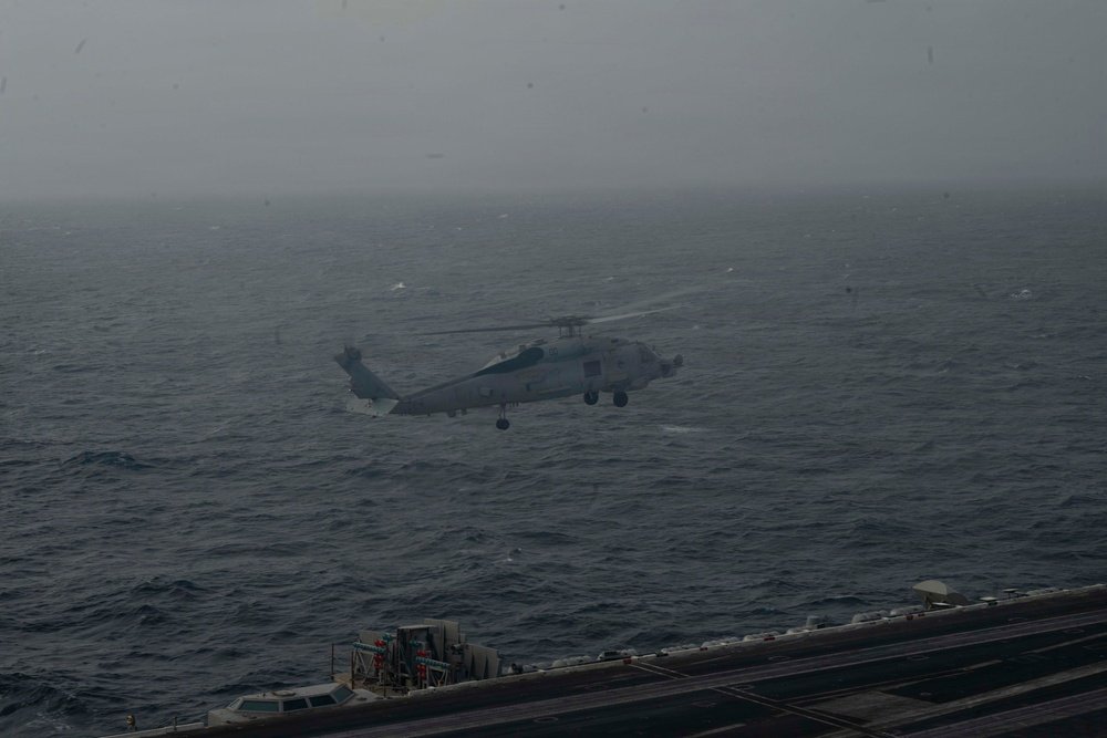 sidhant's tweet photo. US Navy releases image of MH-60S Sea Hawk helicopter, attached USS Abraham Lincoln, that gave assistance to distressed Indian mariners in the Northern Arabian Sea

Pic by US Navy https://t.co/7TosbLvIQK