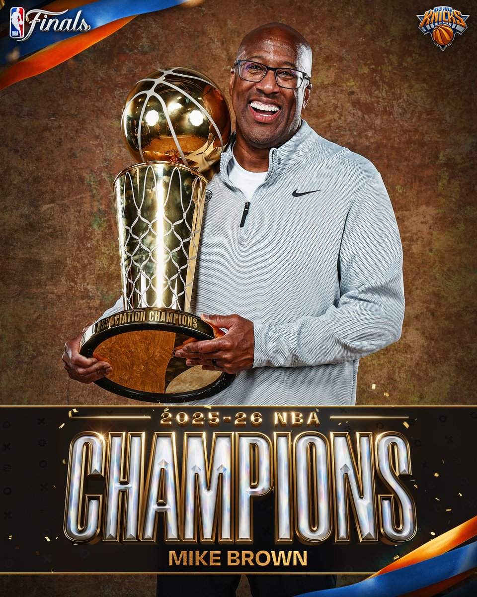 NBA's tweet photo. First-time NBA CHAMPION as a Head Coach... Mike Brown! https://t.co/kPHMh0ZEbv