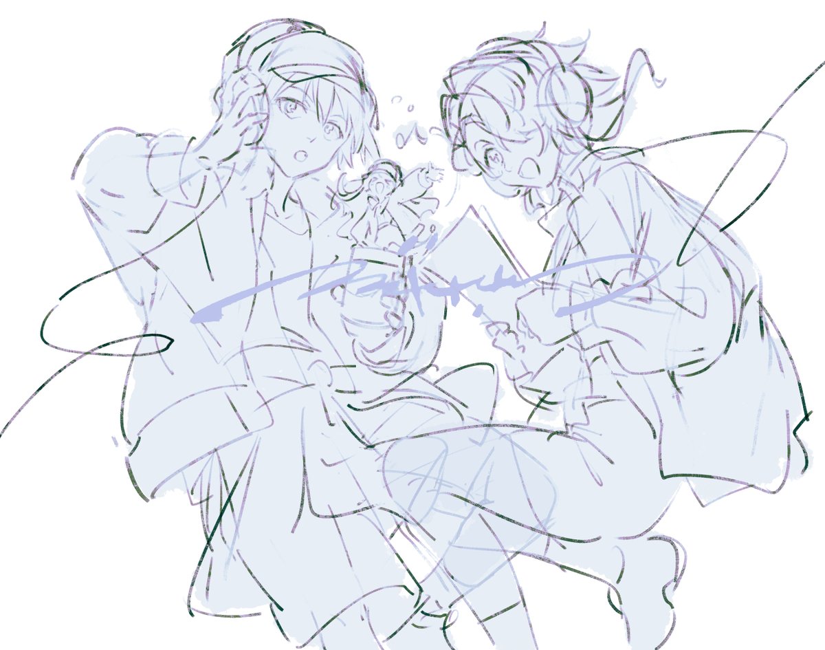 suzukisns2's tweet photo. （ちょっと番外編）
大回答祭 FANART
衣装素敵！という勢いで描いたもののラフで満足してしまったかもしれない
#メルスト https://t.co/RZCJEJYsLL