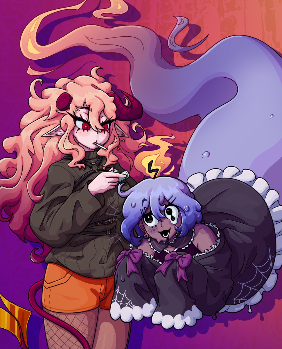 justwaname's tweet photo. She loves helping her girlfriend out! (maybe a bit too much)
@sleepylunary 's OCs https://t.co/gN1LgdQr9o