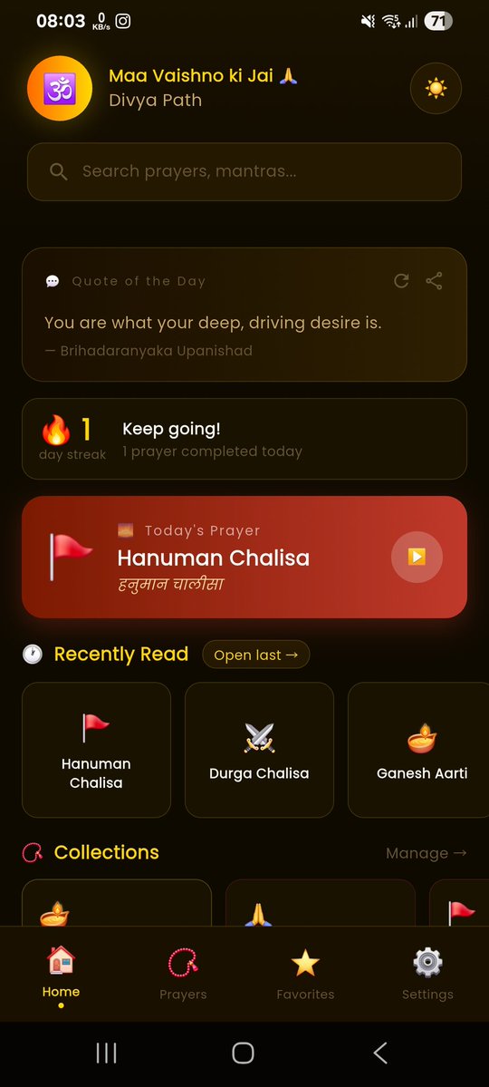 mbot_bot's tweet photo. 🕉️ Divya Path — Daily Hindu Prayers App
Sacred Prayers

A beautiful app for daily Hindu prayers in Hindi &amp; English 🙏

https://t.co/DOxo45ADaS

No Ads , No charge , No permissions
Virus scanned

#hindu #aarti #pooja #mandir #jaishriram #bhakti #shivji #durga https://t.co/v9oWihDsTi