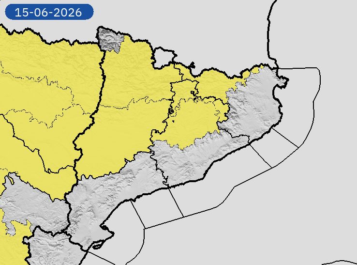 AEMET_Cat's tweet photo. 14/06 18:48 AVISOS HOY Y MAÑANA | Cataluña: lluvias, tormentas y temperaturas máximas. Nivel máximo de aviso: amarillo.
Actualizaciones en https://t.co/V7lD5r8Gxn https://t.co/4pR2BeQJ7O