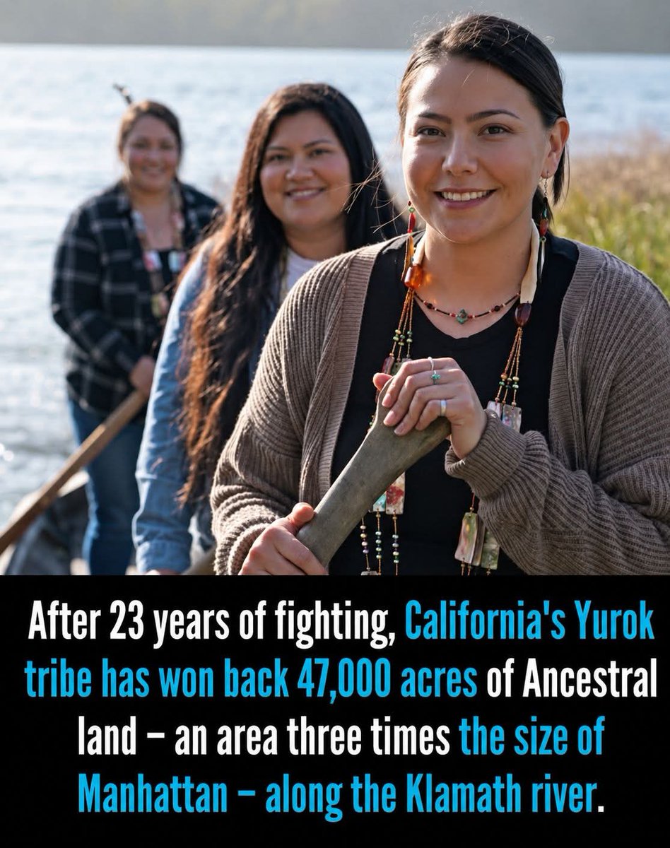 _native_history's tweet photo. The Yurok Tribe’s persistence has culminated in a landmark achievement: reclaiming tens of thousands of acres along the Klamath River and restoring ancestral lands under Indigenous stewardship https://t.co/Tp5ArRWQIO