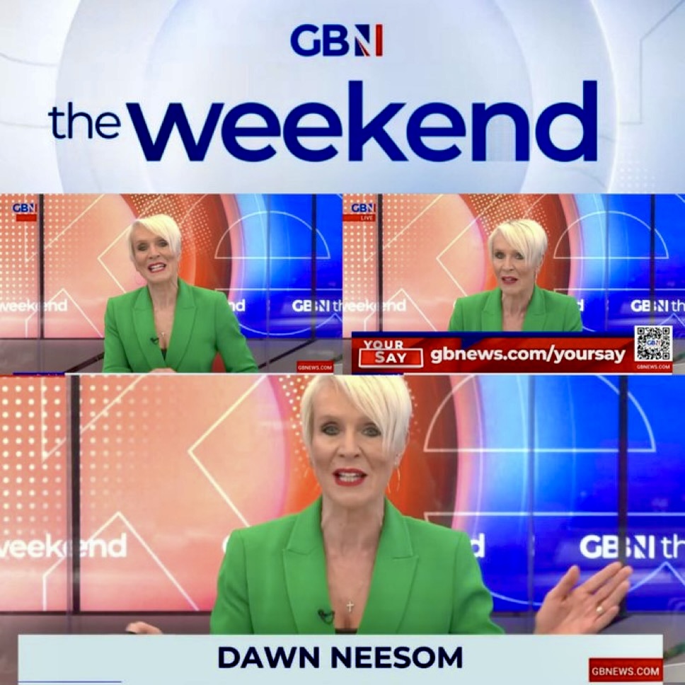 DawnNeesom's tweet photo. That was the weekend that was... world going increasingly insane. Hopefully today's @GBNews show little oasis of sanity. Thank you for company & comments. Thanks to brilliant team & audience 🙏 #GBNews (@Garvey66 @MMyrick29 📸) https://t.co/tSXUrhXiMY