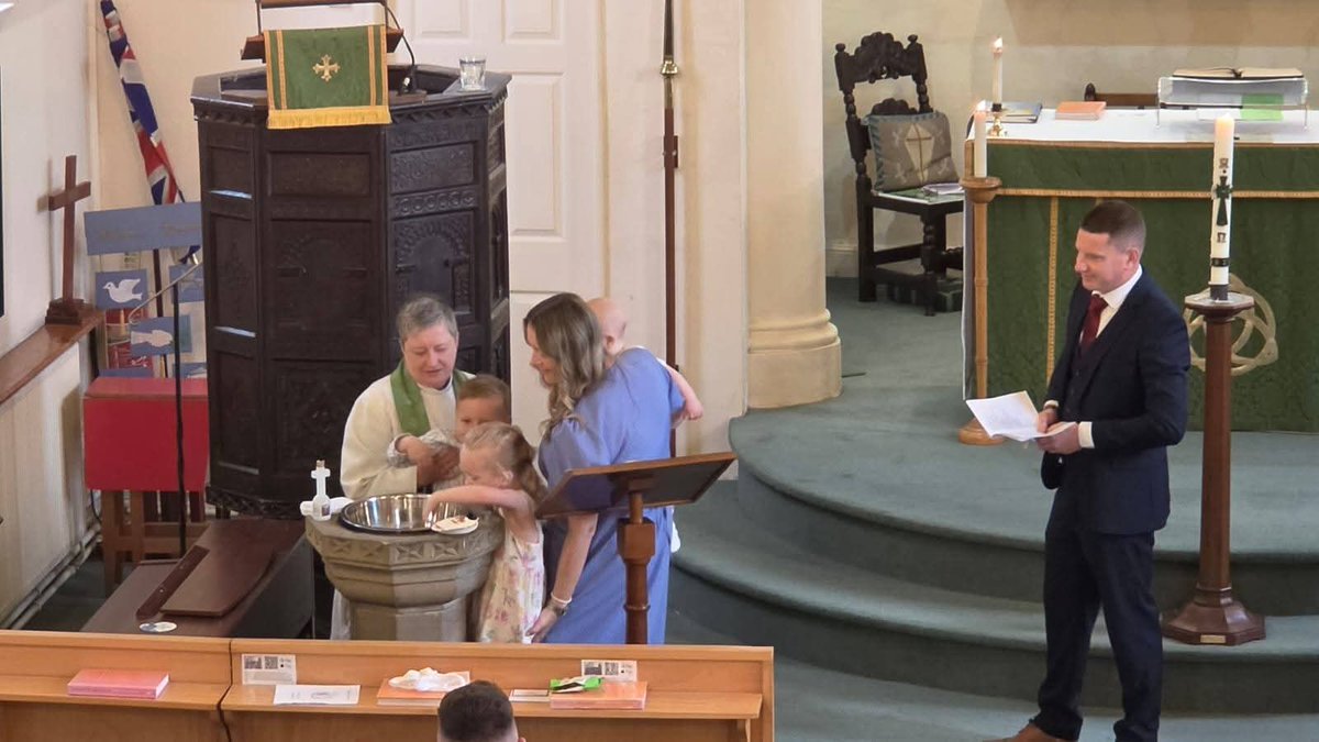 HolyTrinityFrec's tweet photo. An absolute joy to baptise Louis James on his first birthday today, a wonderful double celebration. https://t.co/eSnLdp1AC3