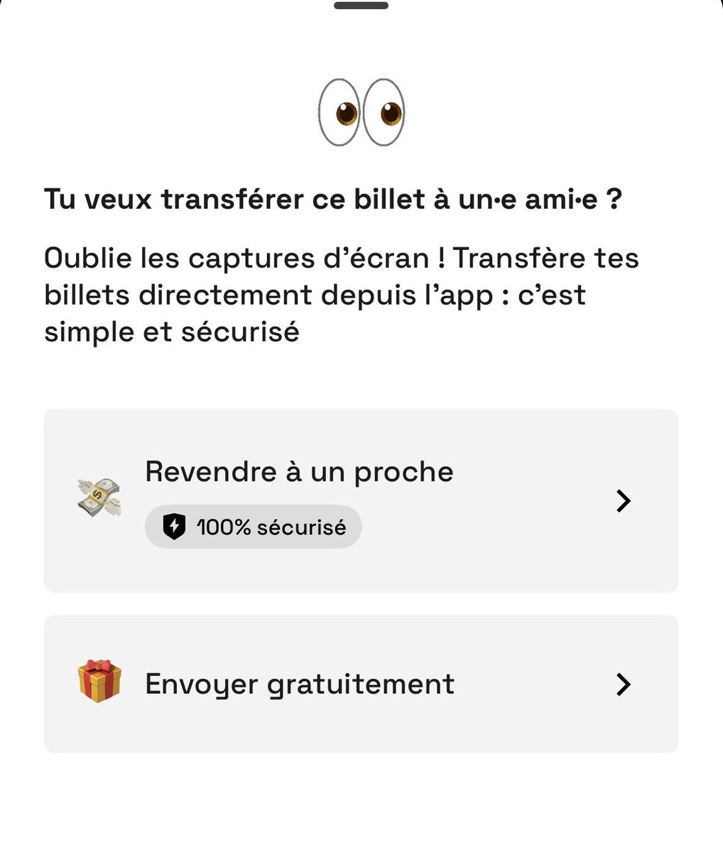 ivva140's tweet photo. @dvdou_sdl La personne qui a acheté le billet doit appuyer sur revendre puis revendre à un proche. Ceux qui te disent qu’ils y arrivent pas c’est faux tout le monde peut le faire via shotgun https://t.co/ksAWCemWGq