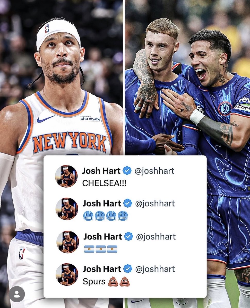 nickverlaney's tweet photo. Congratulations to Chelsea supporter and NBA CHAMPION @joshhart. A real one. https://t.co/YXlWvItfWg