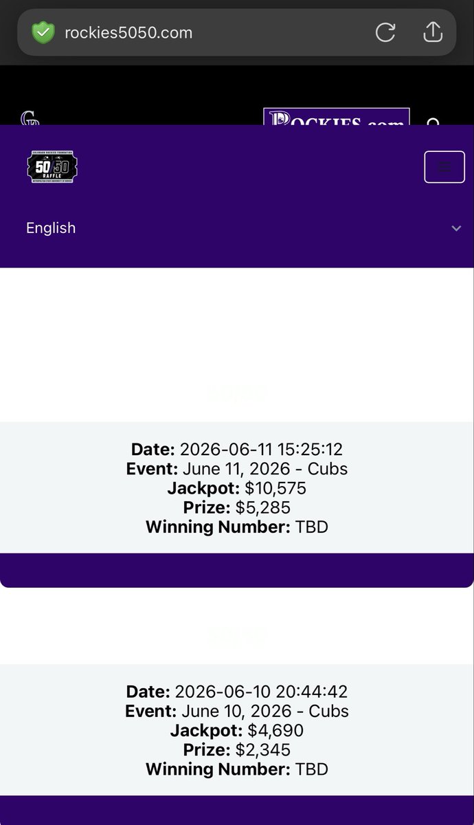 Sunnyoutsidenow's tweet photo. @Rockies  Hey, when will the winning numbers be added? The ink on my receipt is fading!!! https://t.co/BIcnNX11oq