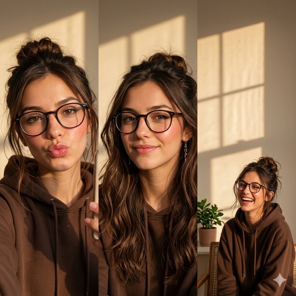 Three Frame Portrait Collage Prompt