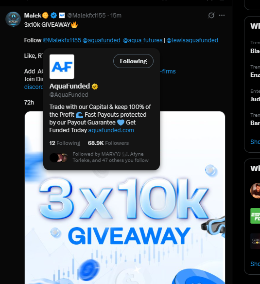 Speedz21's tweet photo. @Malekfx1155 @AquaFunded @Aqua_Futures @LewisAquaFunded done all @daxfx196560  @Joshify001 https://t.co/H6KGBosawS