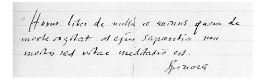 niklasgv's tweet photo. Nietzsche citando a Spinoza: "El ser humano libre en nada piensa menos que en la muerte y su saber no es una meditación sobre la muerte sino sobre la vida". (Nachlass, 1876) https://t.co/DSOk7Wwt3N