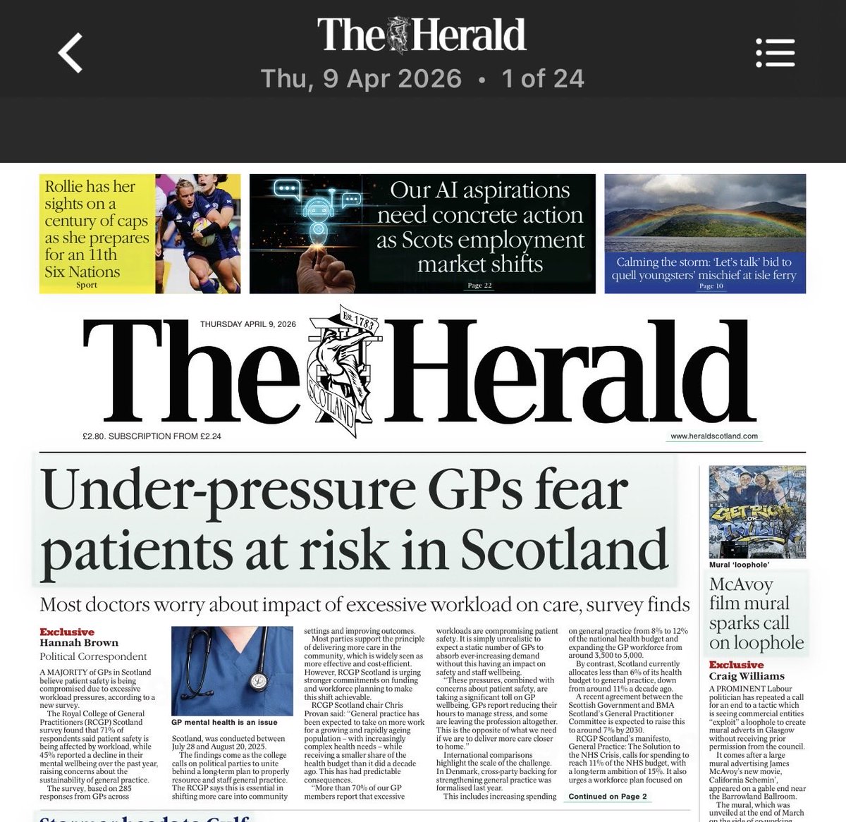 scepticpost's tweet photo. All SNP propaganda bollocks, took me two days and 26 calls to get a telephone appointment with a Nurse in Aberdeenshire! GPs are seemingly reluctant to see patients or talk to them these days. This will result in a massive increase in medical negligence as diseases go undetected. They are failing to provide a safe Medical Service. People just give up in despair trying to get a Doctor in SNP Scotland! @NHSGrampian @AConstance23