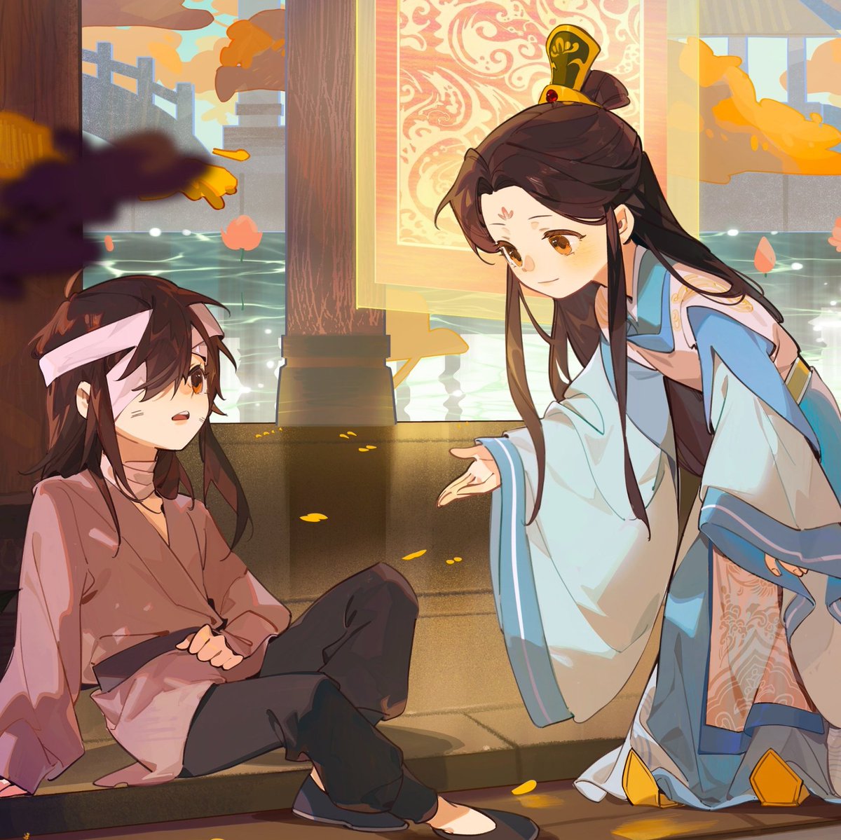 i6gumang's tweet photo. littles hua cheng and xie lian melts my heart 😭😭😭😭😭 https://t.co/TLVlCUFyX6