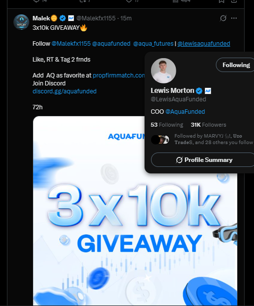 Speedz21's tweet photo. @Malekfx1155 @AquaFunded @Aqua_Futures @LewisAquaFunded done all @daxfx196560  @Joshify001 https://t.co/H6KGBosawS
