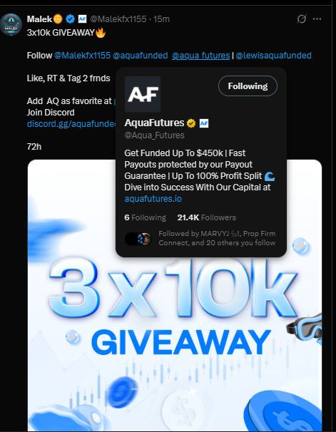 Speedz21's tweet photo. @Malekfx1155 @AquaFunded @Aqua_Futures @LewisAquaFunded done all @daxfx196560  @Joshify001 https://t.co/H6KGBosawS