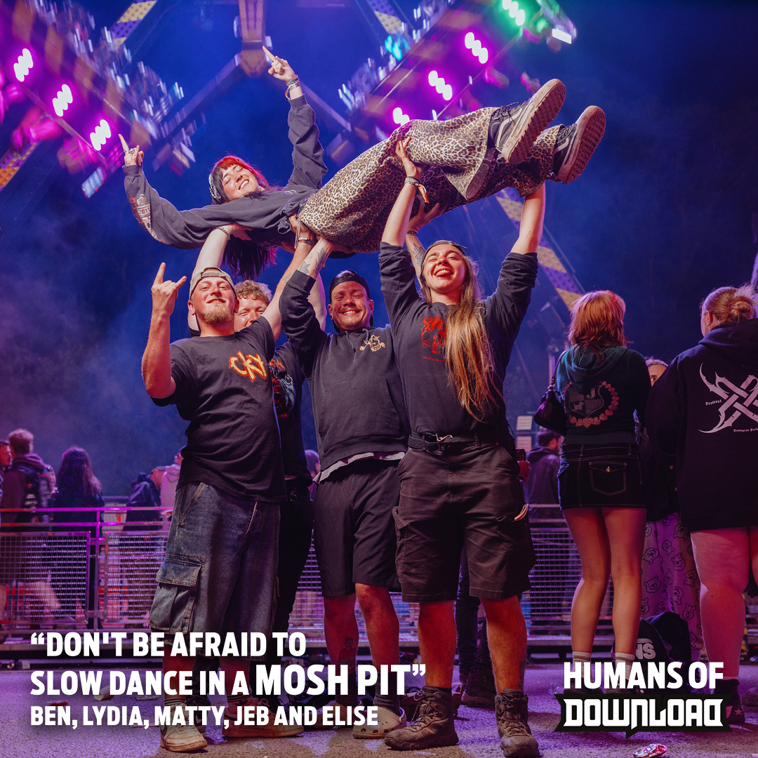 DownloadFest's tweet photo. We love seeing our Humans of Download back on the hallowed grounds 🖤 #DLXXIII https://t.co/ZilM0iIcg4