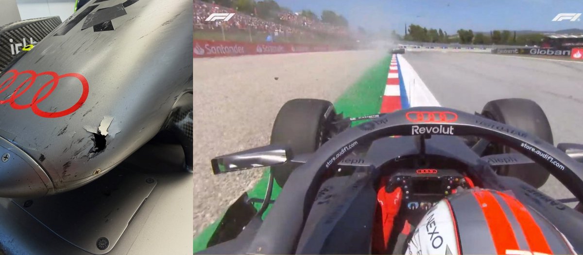 MV33Racing's tweet photo. The reason behind Nico Hülkenberg’s DNF is absolutely wild 😳

Gravel kicked up by Lawson at T12 somehow hit the emergency kill switch and shut the car off.

Even James Cameron can’t script this. https://t.co/ko6iycn8FT