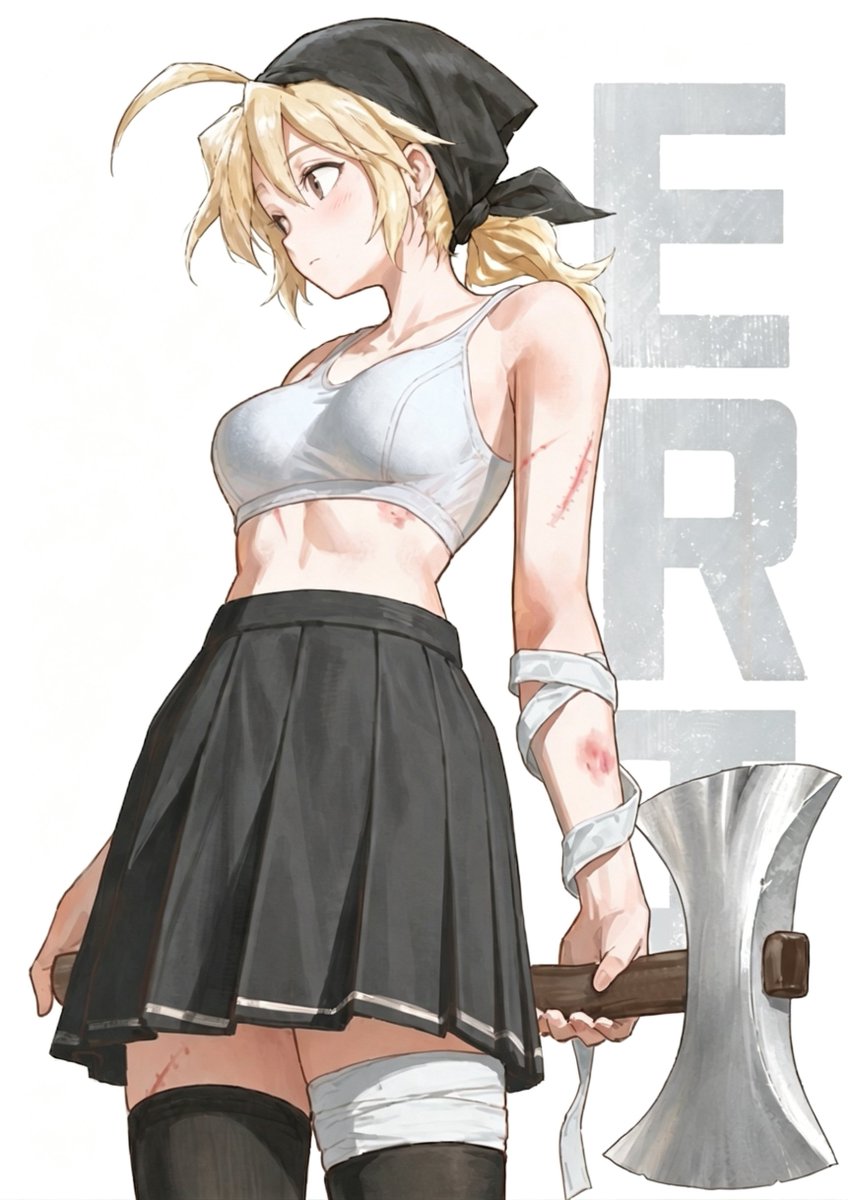erjitt's tweet photo. Eri Kasamoto, currently scouting the surrounding ruins, doesn’t seem to mind her makeshift pleated skirt—as long as the heavy battle axe in her grip remains keen.

#MetalSlug #SNK #メタルスラッグ https://t.co/qICs6WjYuQ