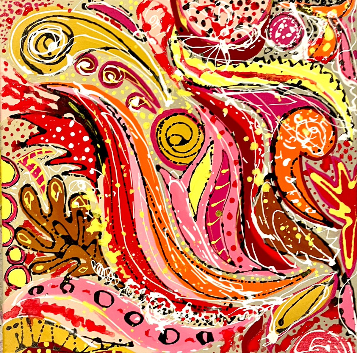 PlasticColors's tweet photo. Acrylics on canvas. 24x24”.  
#painting #originalart #loveart #design https://t.co/ZI8TD0rSFG
