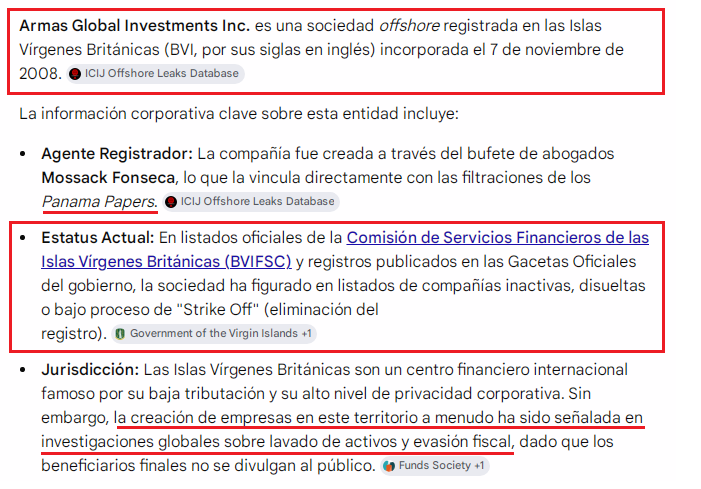JuanPoe's tweet photo. Algo grave es que Sofía Powell socia y aliada de Abelardo Espriella, apareció en Panamá Papers-posible lavado de dinero-como intermediaria con la empresa Armas Global Investments en Islas Vírgenes Británicas. Ella registró su dirección en Miami. Esta empresa fue cerrada. Sigue👇 https://t.co/bBwzqTTSss