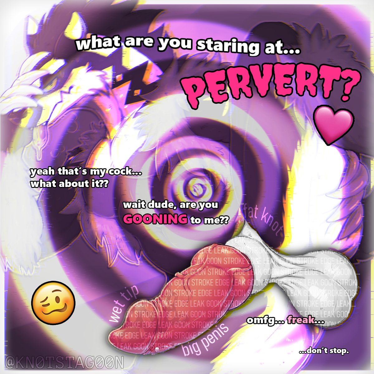 KN0TSTAG00N's tweet photo. Your obstabro roommate started getting wayyyy too comfortable around you ever since he found out what a gooner you are. 👀

Now he likes to mess with you by triggering you with his big, thick, sweaty, leaky, throbbing, veiny, knotted...

...What was I talking about again? 😵‍💫💦 https://t.co/aeYXRjsOCs