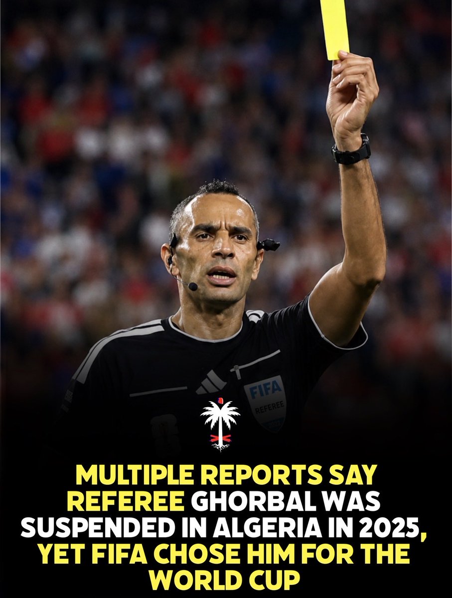 FacesOfHaiti_'s tweet photo. Multiple reports say referee Mustapha Ghorbal was suspended from officiating Algerian domestic matches until the end of the 2024-25 season after a controversial match between Olympique Akbou and MC Alger.

Yet FIFA later selected him for the 2026 World Cup •
__ https://t.co/kkgtfSzCJu