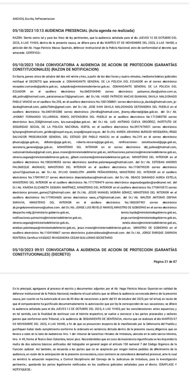 jcarreraandrade's tweet photo. Inaudito. Comandante General demanda a @PoliciaEcuador por 120 mil que dice no recibió cuando no ascendió a general  y se reintegró y ahora demanda y él mismo se paga. Tribunal declara ilegal el auto pago y ordena devolver y hasta ahora no notifican.  @MinInteriorEc  en silencio. https://t.co/E6D3pYM2U0