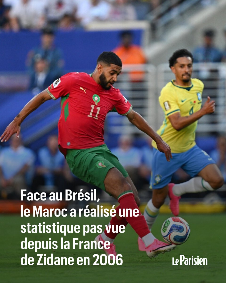 le_Parisien's tweet photo. Belle performance du Maroc face au Brésil ce samedi en Coupe du monde, qui s'est terminée sur un 1-1 ! 

Les Lions de l’Atlas ont accompli une performance statistique qu’aucune équipe n’avait réussie face au Brésil depuis la France de Zidane ➡️ https://t.co/Lpb9mGaxHn https://t.co/h823xswwXb