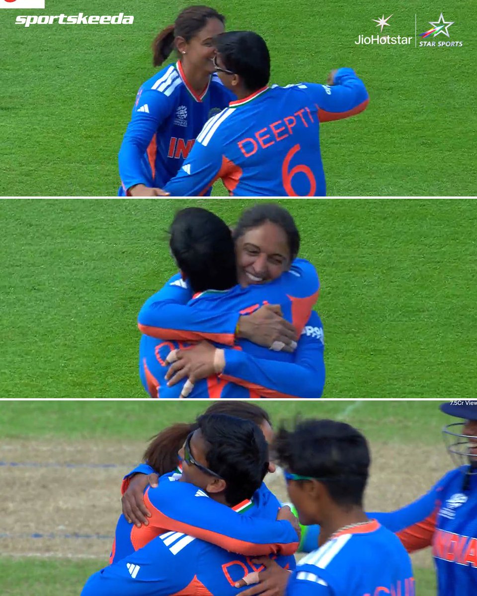 Sportskeeda's tweet photo. The moment Deepti Sharma picks up a fifer! 🇮🇳🔥

What a spell from the Indian star all-rounder! 💙🏏

#INDWvPAKW #WT20Is #Sportskeeda https://t.co/X9Uz3dK7f3
