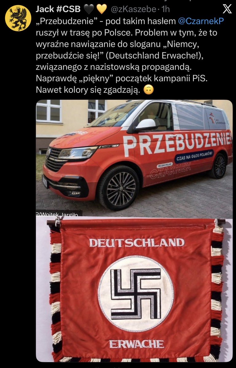 ewa_c's tweet photo. @szefernaker @barbarasocha To nie ten intelektualny impotent, który jeździ wanem  z nazistowskim sloganem był u was of edukacji ?? https://t.co/3sVqs4blo3