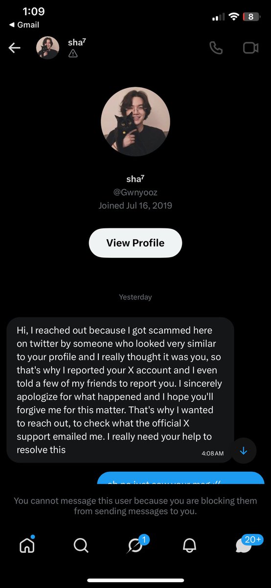 itslajibolala's tweet photo. please be aware of this account and scamming scheme ‼️ 

@Gwnyooz 

pulubi ka ba teh? https://t.co/G7JuRJm1Vp