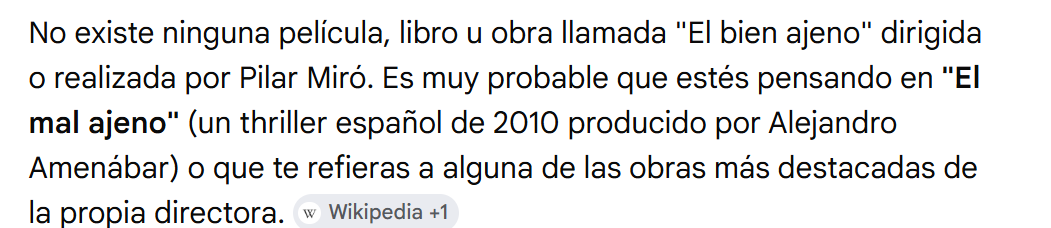 cinepastor's tweet photo. Y sin inmutarse.
¿Cuántos millones de errores se estarán reproduciendo en bucle "gracias" a la #IA?

Con un intervalo de 5 segundos dos informaciones antagónicas.
"El bien ajeno" de #PilarMiró rodado para el programa de @rtve "#PequeñoEstudio" (y no #Estudio1)

@ArchivoRTVE https://t.co/hk2vL9zj9P