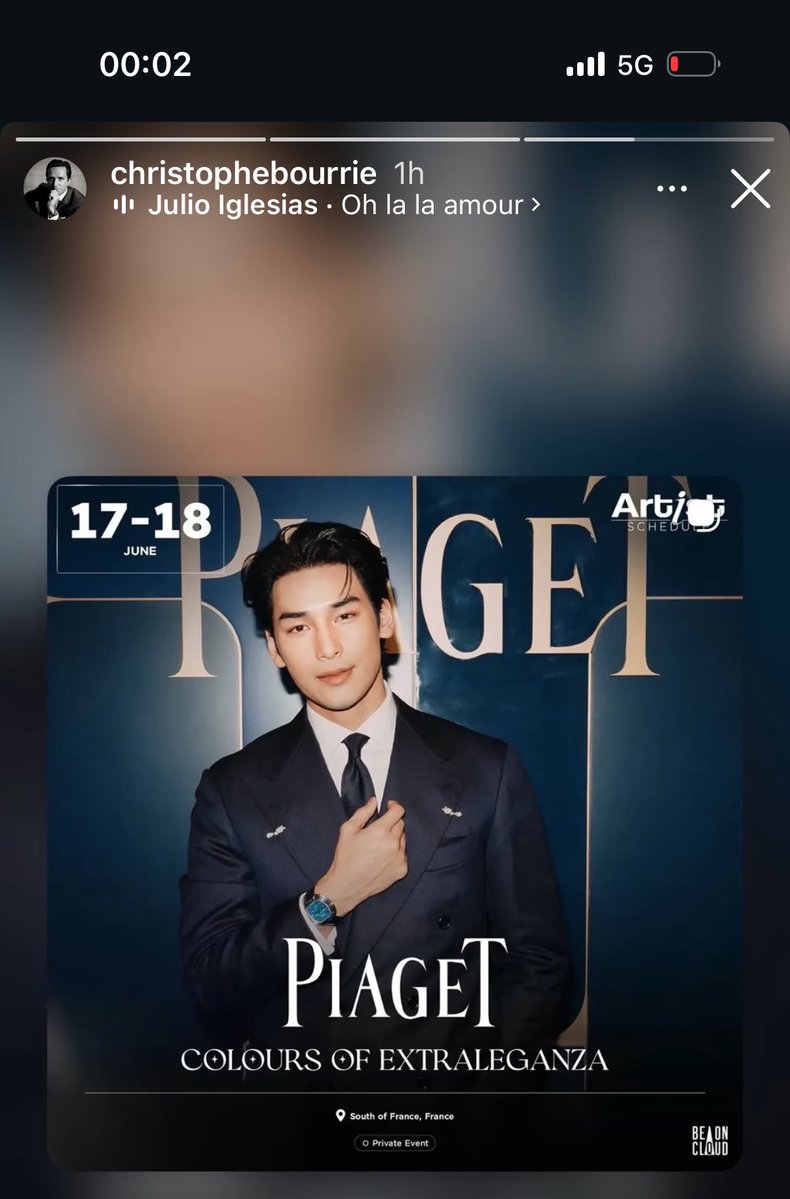 ApoCattawin555's tweet photo. ig story 💎 Christophe Bourrie ,Global High Jewellery &amp; High-end Watchmaking Director, Piaget

APO NATTAWIN will attend Piaget Colours of Extraleganza High jewellry event in France, 17-18 June 2026.

APO NATTAWIN PIAGET GLOBAL AMBASSADOR 

 #piagetxapo  @nnattawin1 #aponattawin https://t.co/kQ5eI9w8P0
