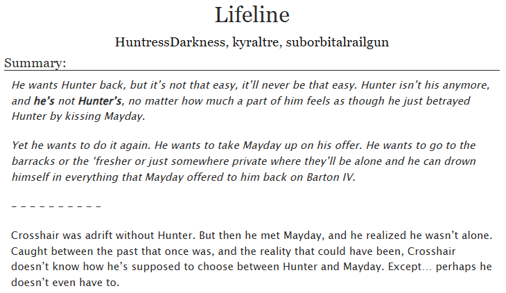 Huntress9901's tweet photo. CrossHuntMay longfic!!
https://t.co/NY5mXGdlZG
#thebadbatch #cloneshipping #crosshunt #crossmay #crosshuntmay https://t.co/dOdvrGE1kA