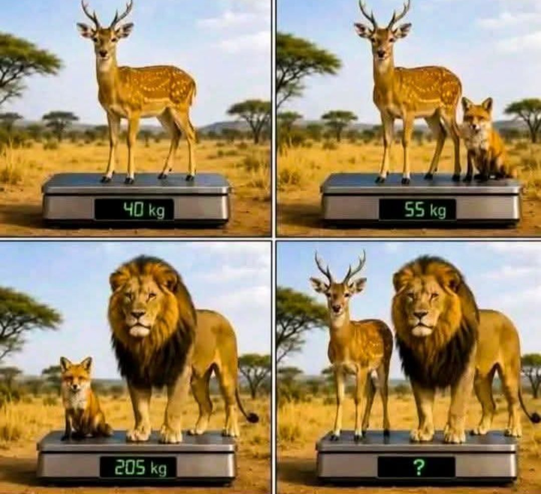 ChHaseebSarwar's tweet photo. "what is the weight of the deer + lion ? " https://t.co/AZ7rZi1Wc8