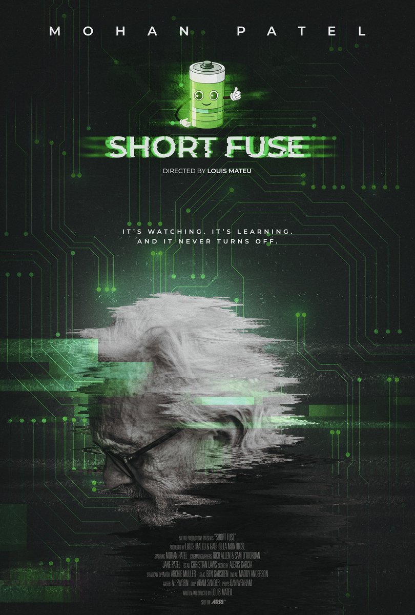bartosgyorgy's tweet photo. New work! Happy to share the official key art for #ShortFuse by @Louis_Mateu
During the cost of living crisis a grieving widower installs a new AI powered smart meter but soon finds himself in a battle with the evil device set on controlling the house. https://t.co/40WMwN4yQB