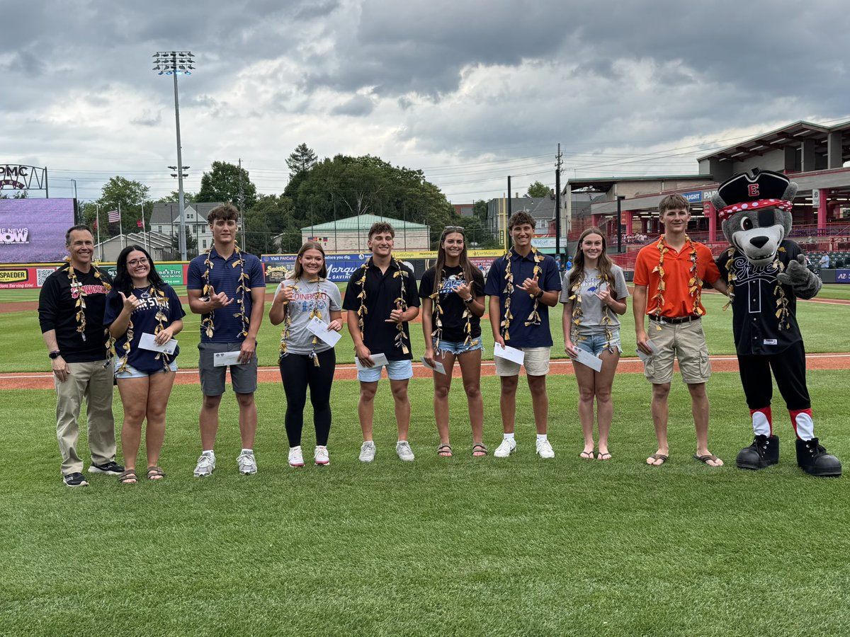 ETNreisenweber's tweet photo. Always my favorite @erie_seawolves game of the year as they hand out the Chace Numata scholarship! There are 15 recipients and 8 made it to the game today to be recognized. Hard to believe it has been seven years since we lost a great, great guy. 
@kananiiiii @PCHScher @ChevN13 https://t.co/Of1vsUGeqe