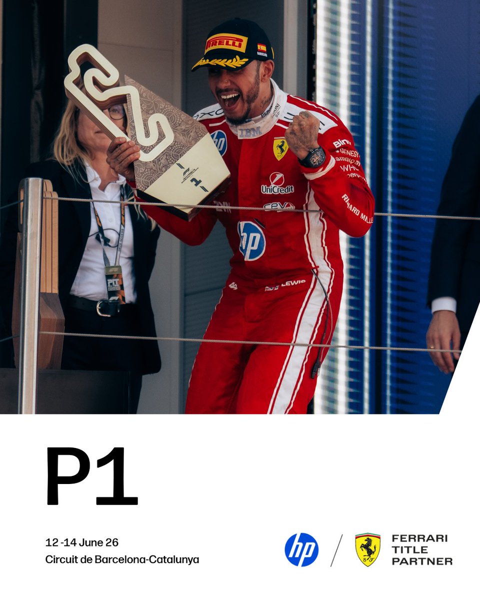 HP's tweet photo. Congratulations to @LewisHamilton  and the entire @ScuderiaFerrari HP team on a historic Grand Prix victory.

A milestone moment, and a testament to the focus, teamwork, and pursuit of excellence behind every lap. https://t.co/AEN8UwUSz5