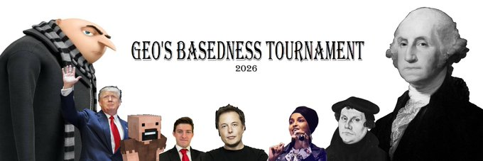 GeoChonker's tweet photo. Geo's Basedness Tournament DAY 2 Matchups:
Today I'm going to put all the polls in one thread so its easier to go vote on all of them. 

In todays matchups we have infamous figures such as John F. Kennedy, Notch, Me, and Job from the Bible.
VOTE BELOW https://t.co/bWZoVs1fvL
