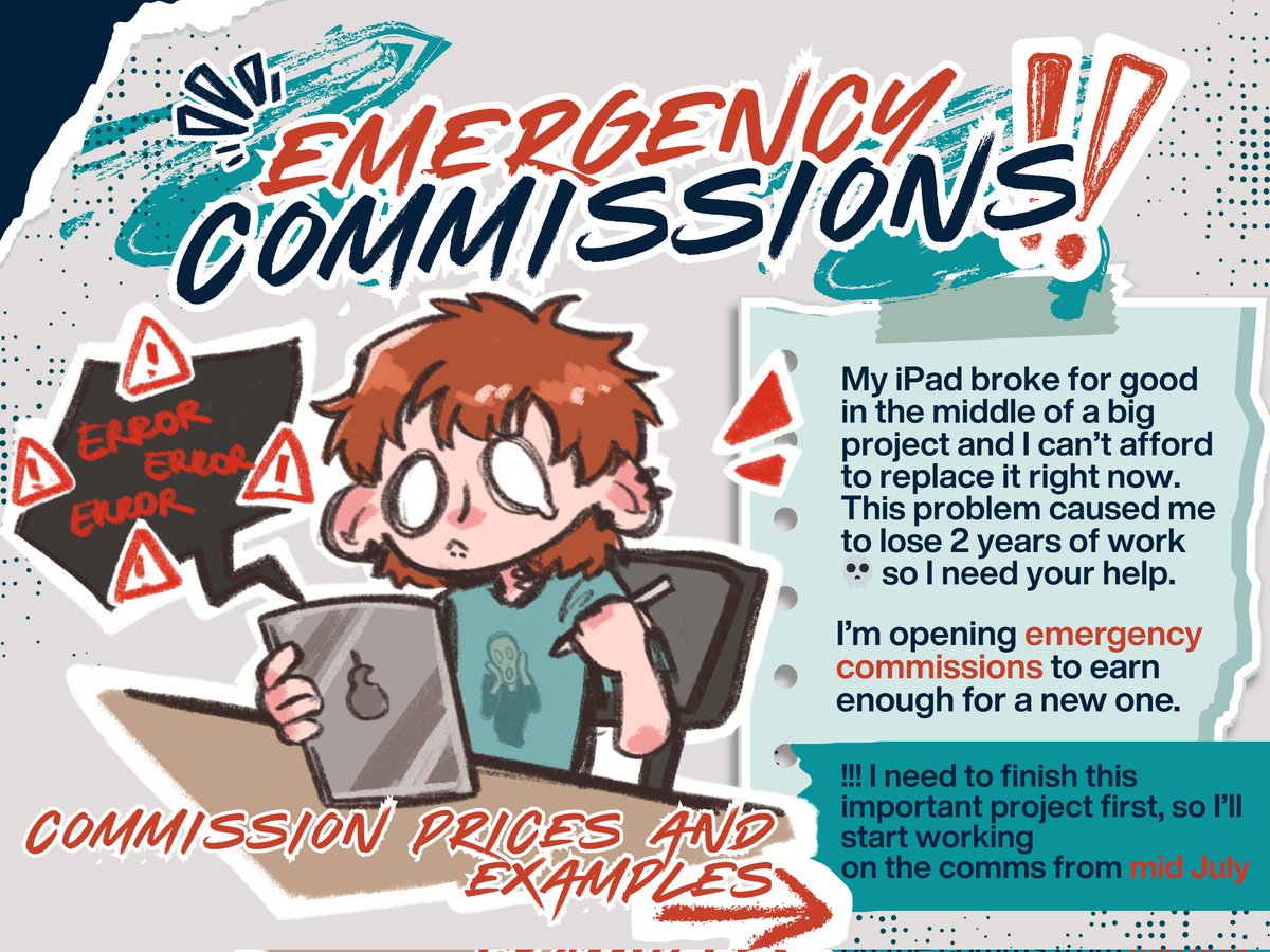 Toibara's tweet photo. ‼️COMMISSIONS OPEN ‼️
I've recently had a huge veterinary bill to pay (+1000€) on top of the iPad issue so I really need your help to keep working 🥺🙏 DM me to get a slot!  🫶
Sharing or rt is also appreciated 🌸 https://t.co/TQYx0faZ9z