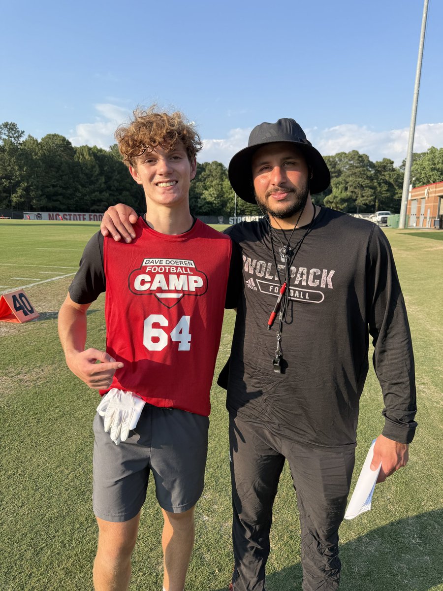 ColinM2028's tweet photo. Great camp this week in Raleigh, thank you @PackFootball 

@CoachGLocklear 
@SuncoastPreps @PrepRedzoneFL @SuncoastHSFB https://t.co/gZeimtt6Wl