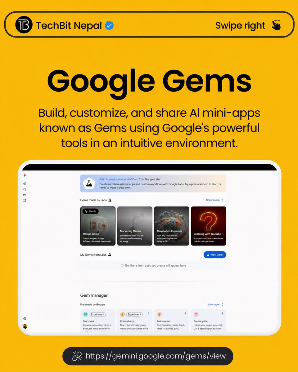 Techbit_Nepal's tweet photo. 🔥 Hidden Google AI tools.
Most people don’t use them.
Smart people save them.
#ai #GoogleAI #Gemini #AITools #ArtificialIntelligence https://t.co/eEcfp2phY3